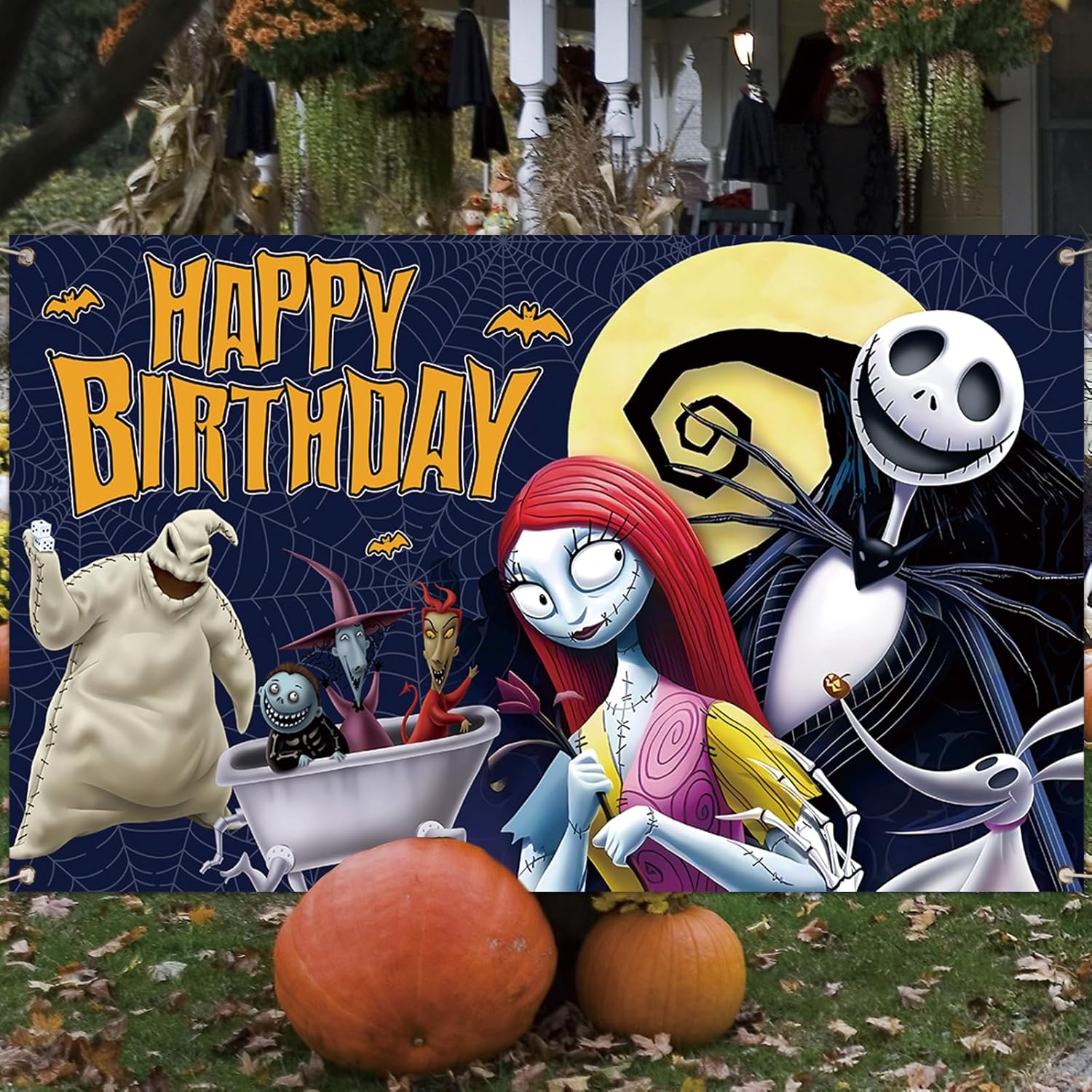 Halloween Birthday Photo Backdrop Banner