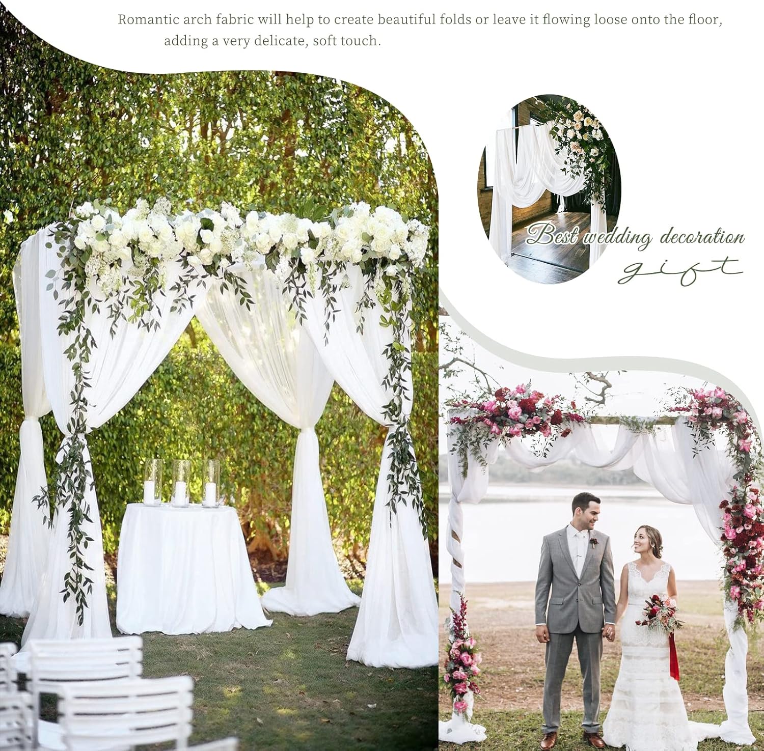 Showgeous Wedding Arch Draping Fabric 4 Panels