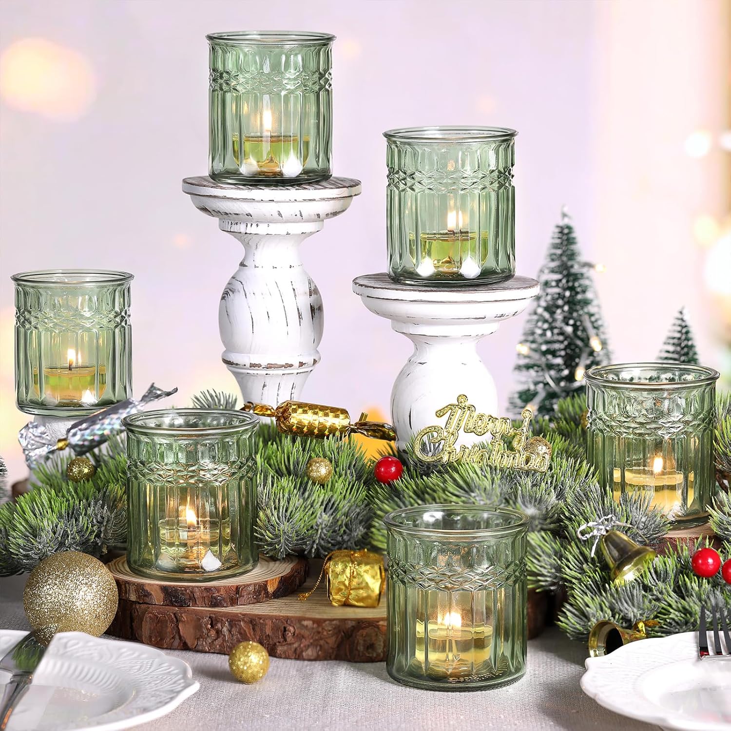10pcs 7oz Thick Green Candle Jars for Making Candles