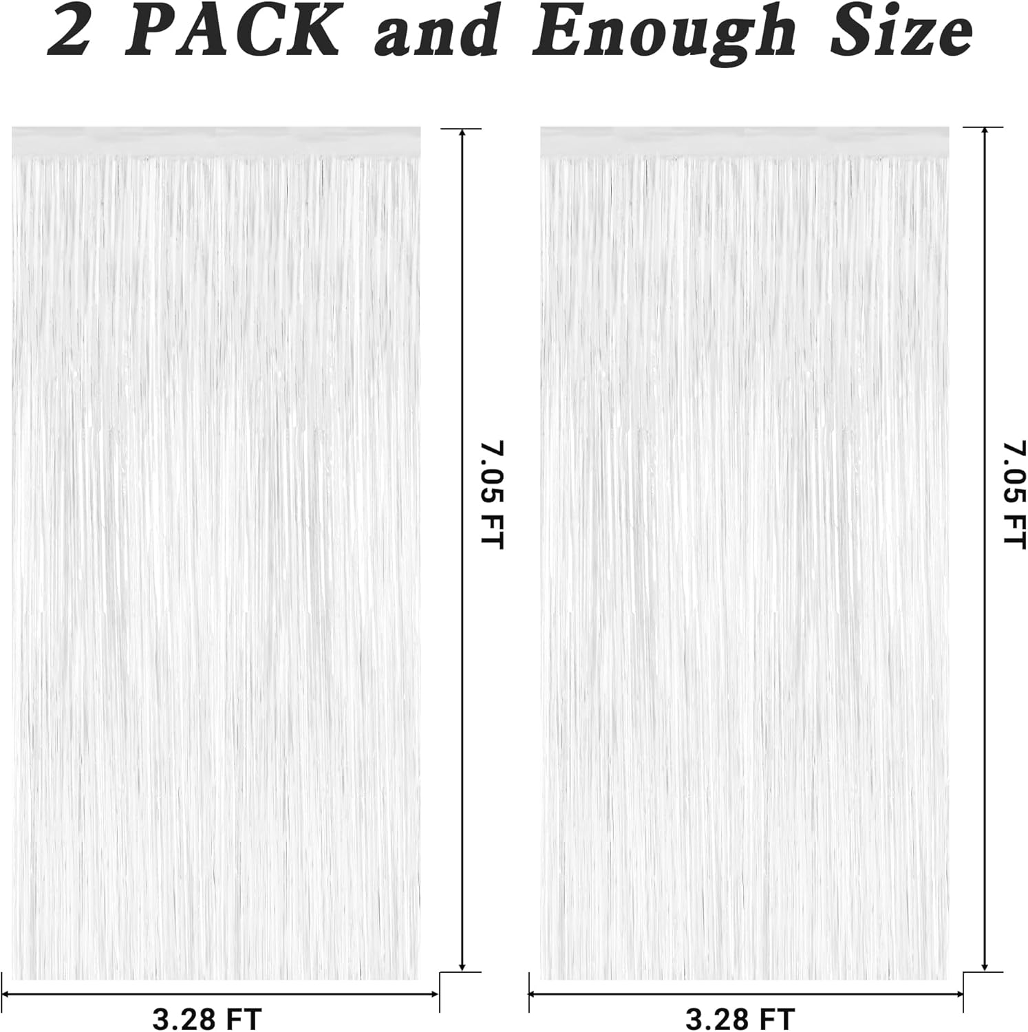 2 Pack Tinsel Backdrop White Party Decor