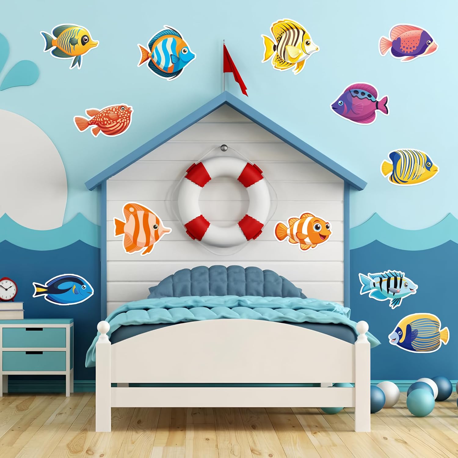 60PCS Tropical Fish Cutouts for Classroom Decorations