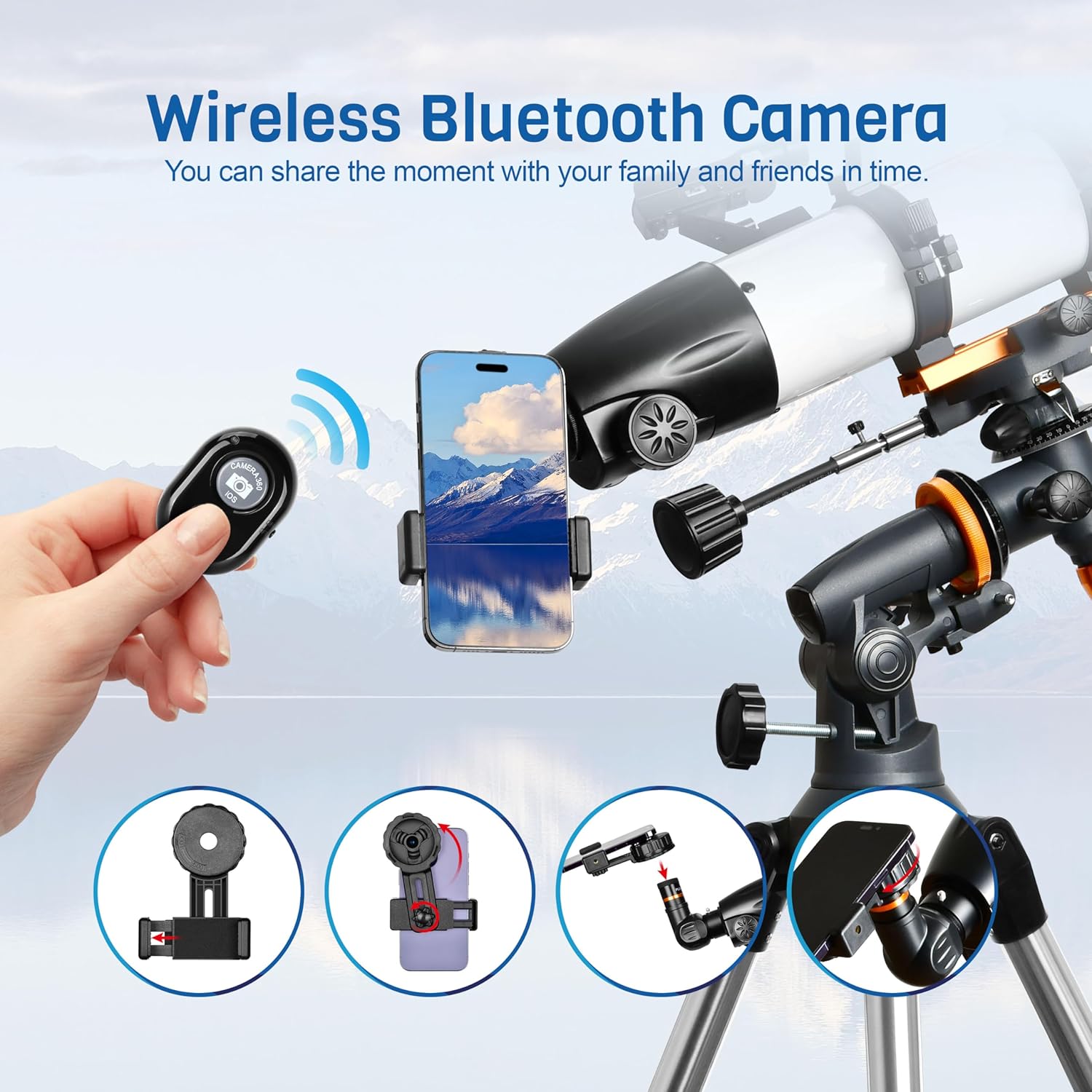 AOMEKIE 650mm Refractor Telescope with EQ Mount and Accessories