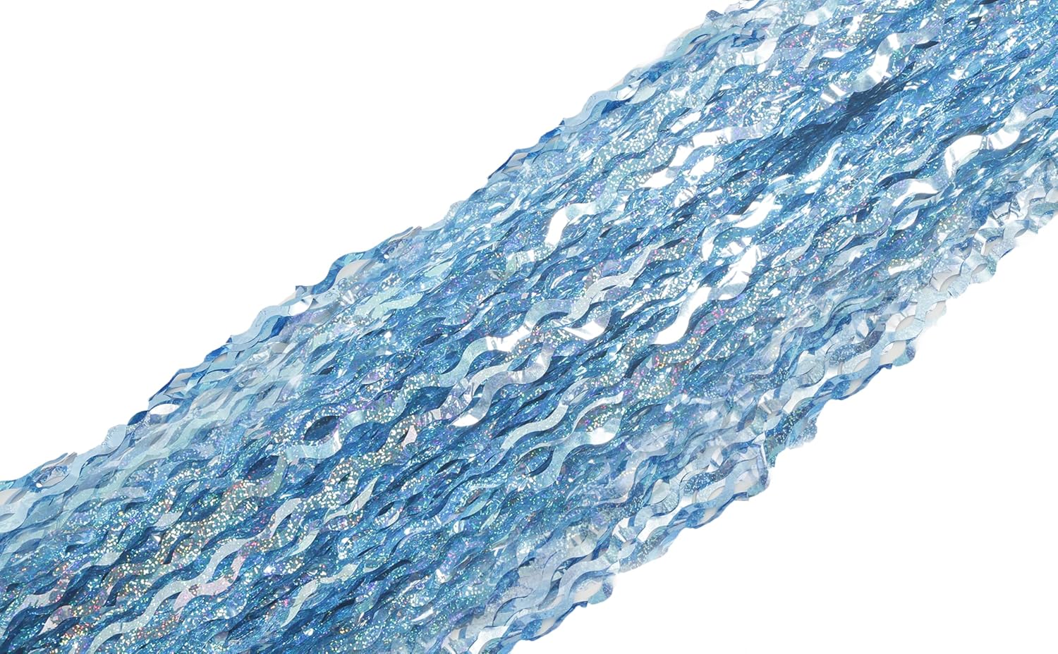 4 Pack Wavy Blue Foil Backdrop Streamers for Parties