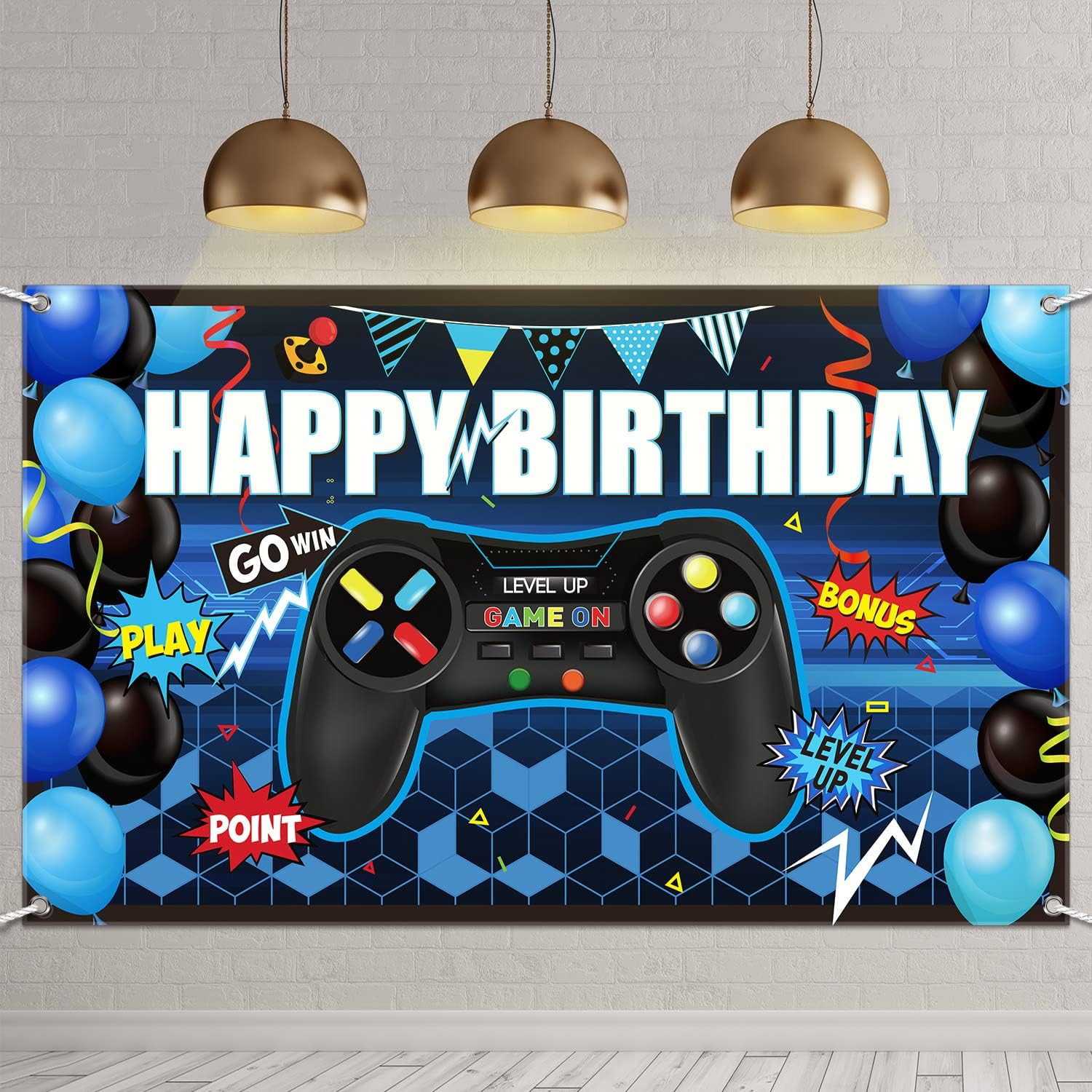 Blulu Gaming Birthday Backdrop for Party Decorations