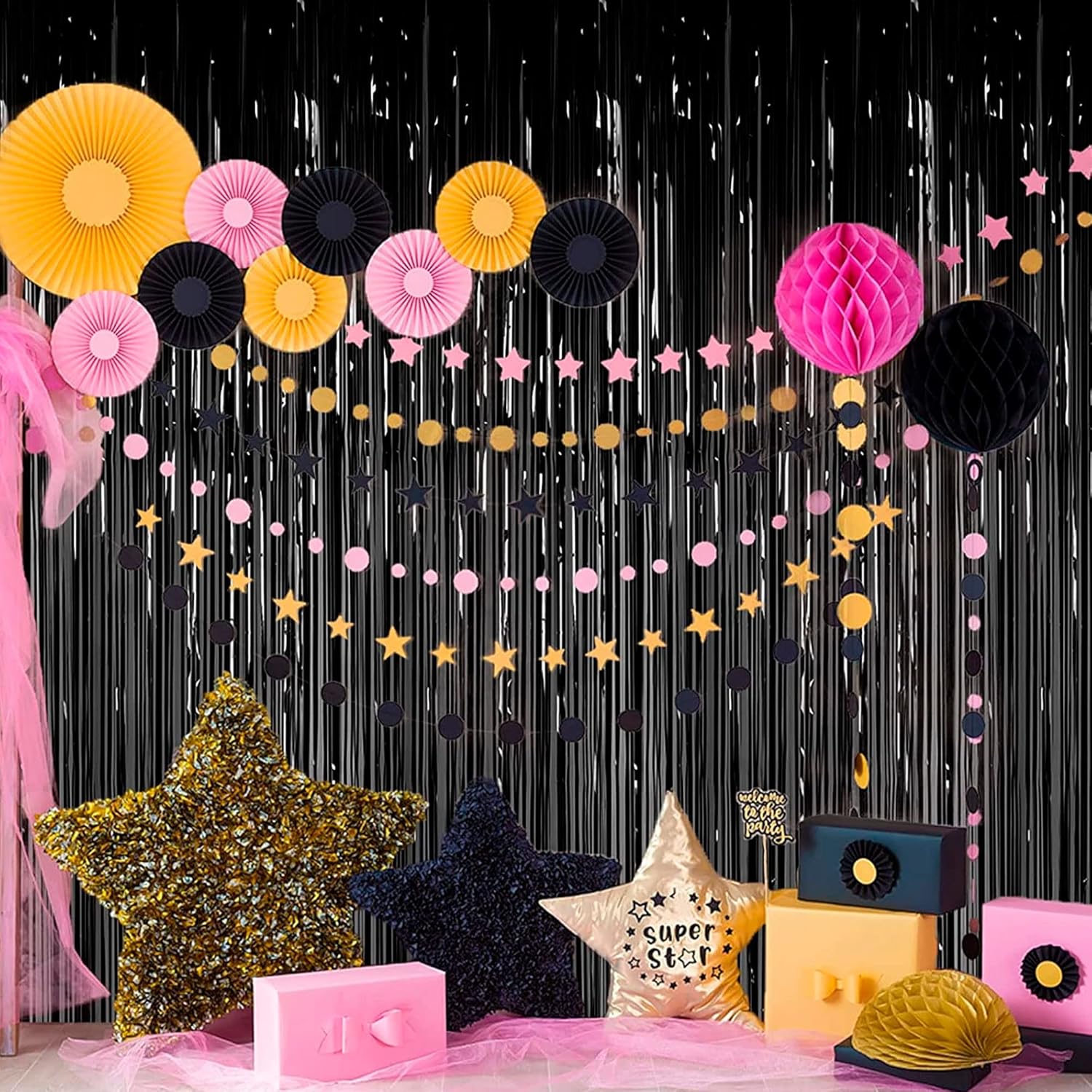 Dazzle Bright 2 Pack Black Backdrop Curtains