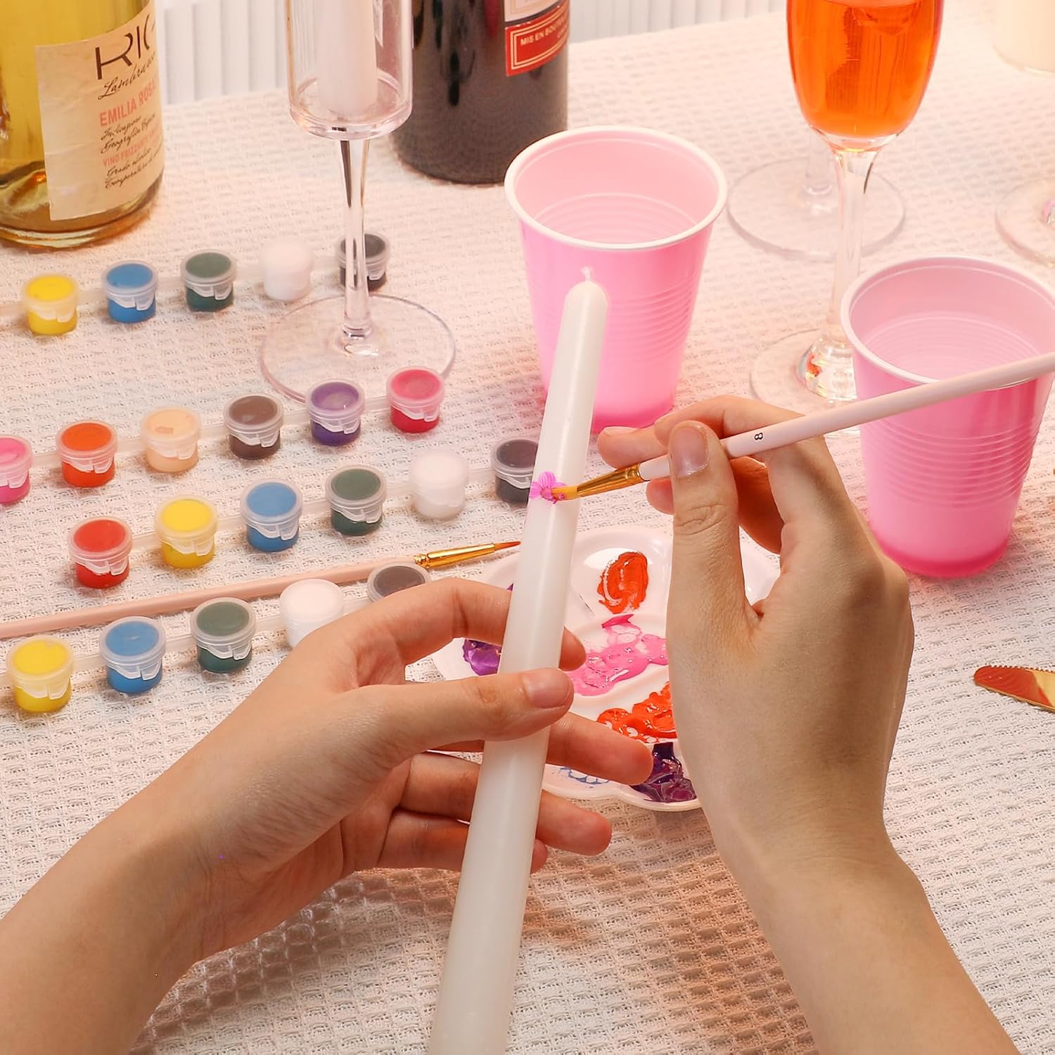 Resholder 64 Pcs Candle Painting Party Kit