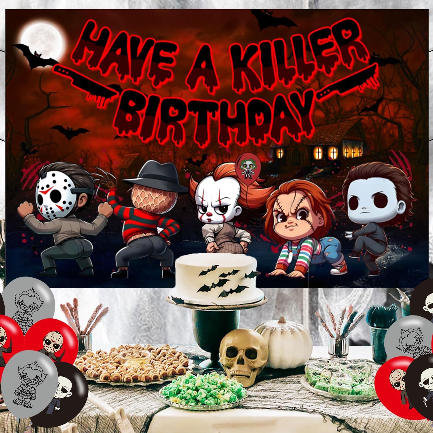 Halloween Horror Party Backdrop 5x3ft