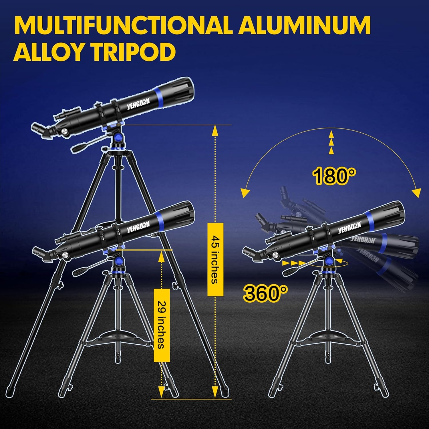 Yenguan 90mm Aperture Telescope with Tripod and Phone Adapter