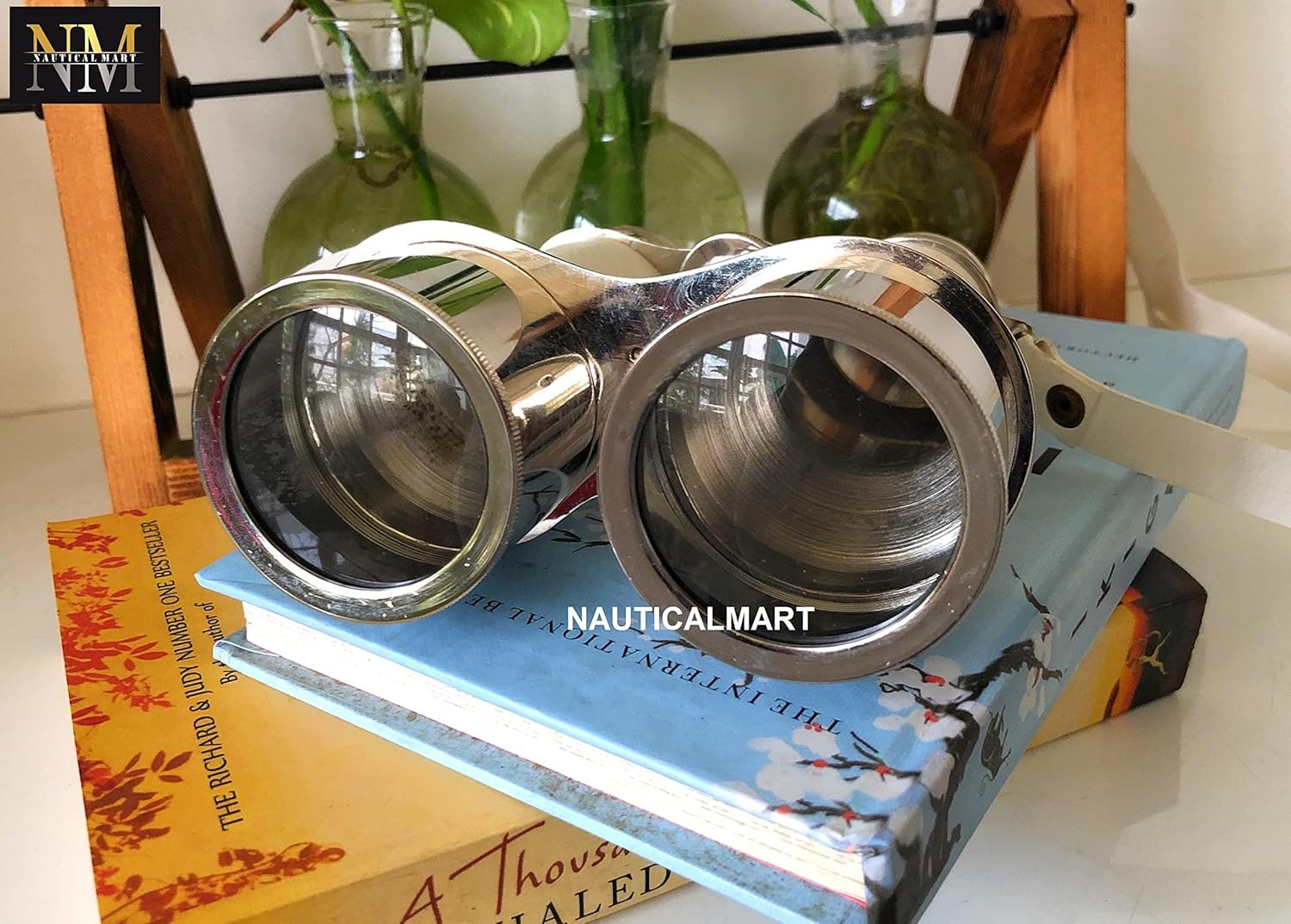 Nautical Chrome Binocular with Leather Case