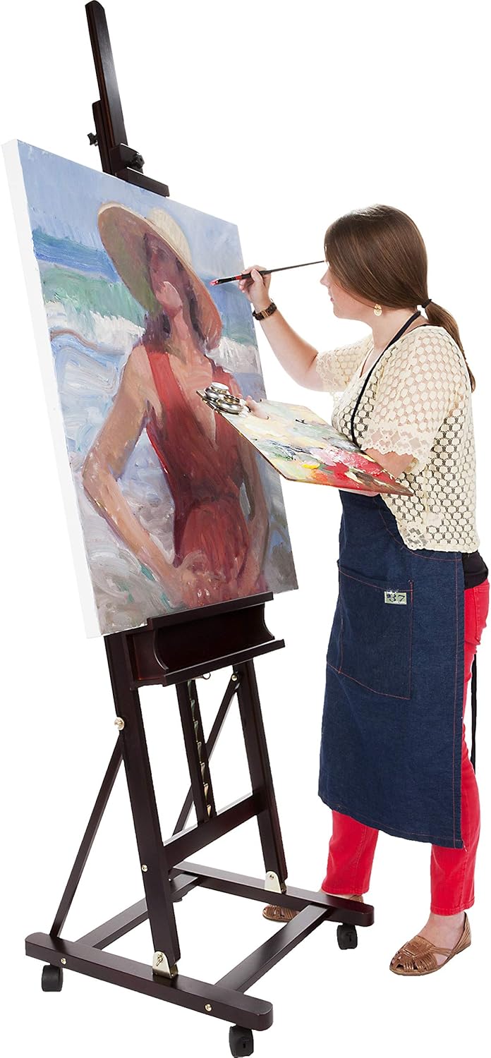 Soho Urban Artist Adjustable H-Frame Studio Easel with Rolling Caster