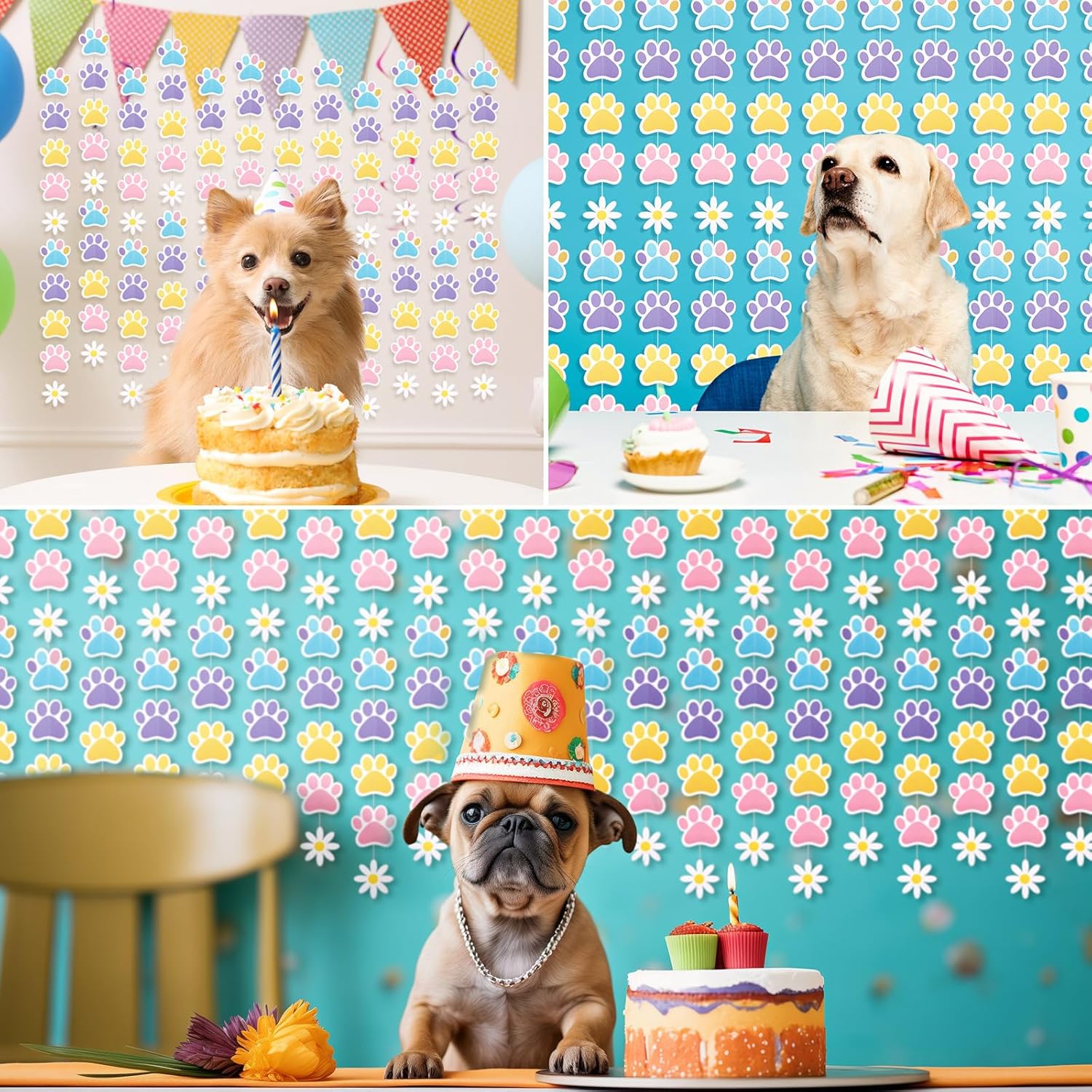 8-Pack Blue Dog Birthday Decorations for Parties