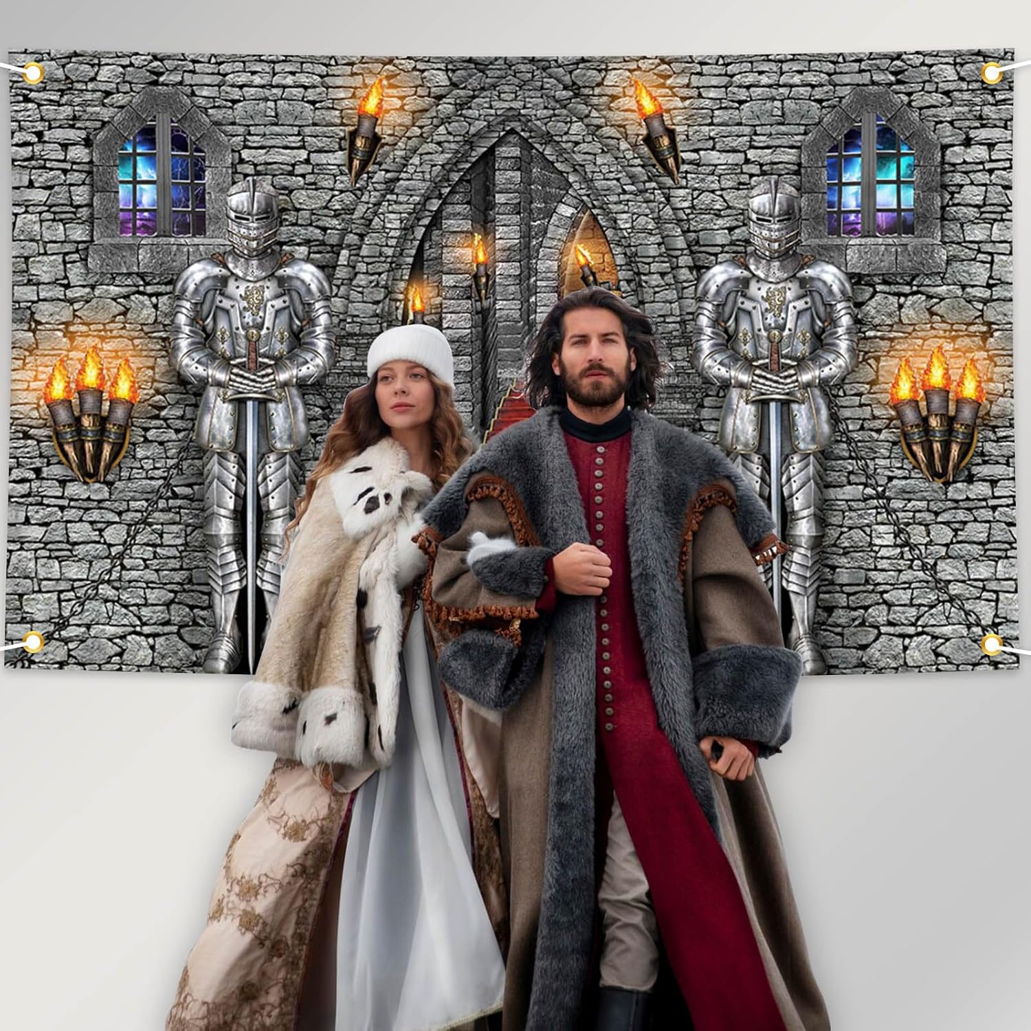 Avezano Medieval Banner for Castle Backdrop Party Decor