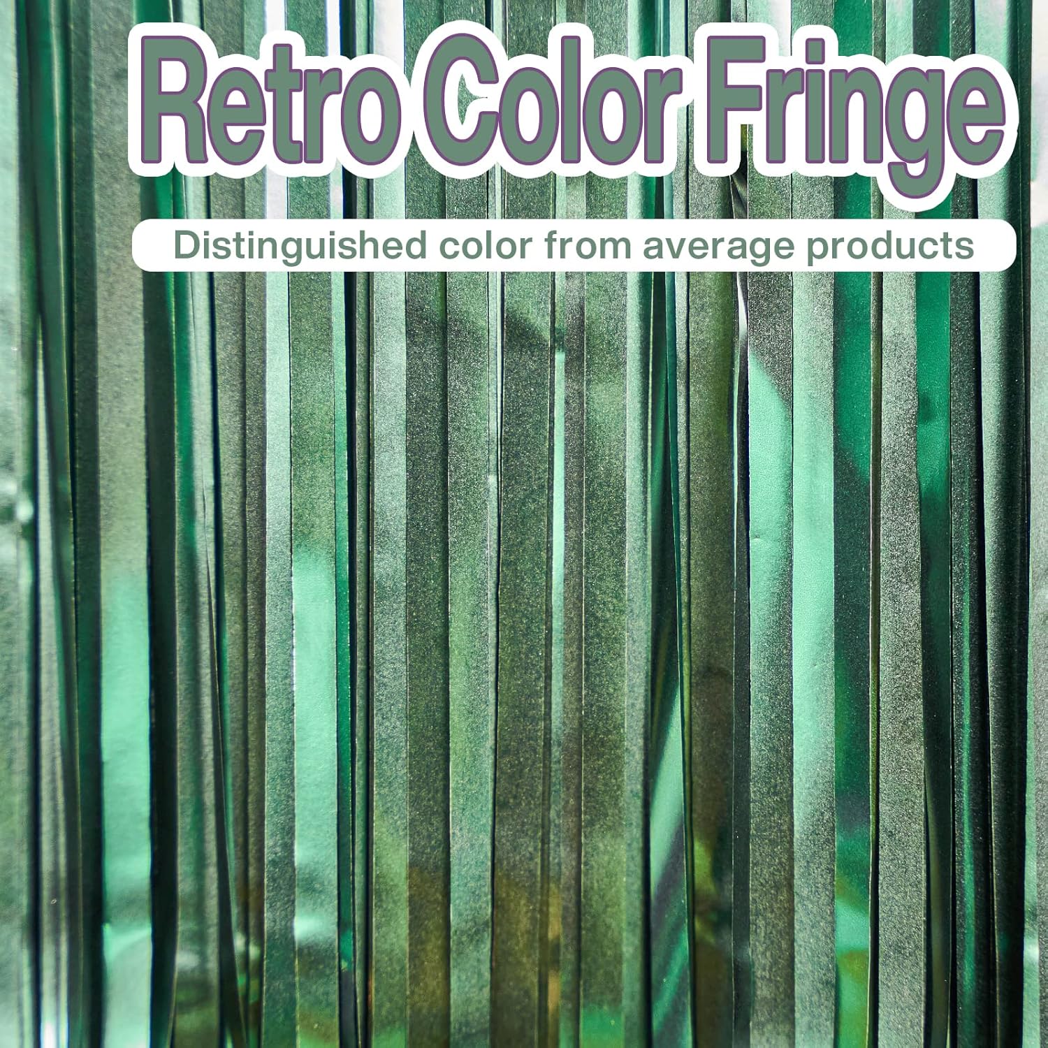 PartyWoo Retro Green Foil Curtain 2 pcs