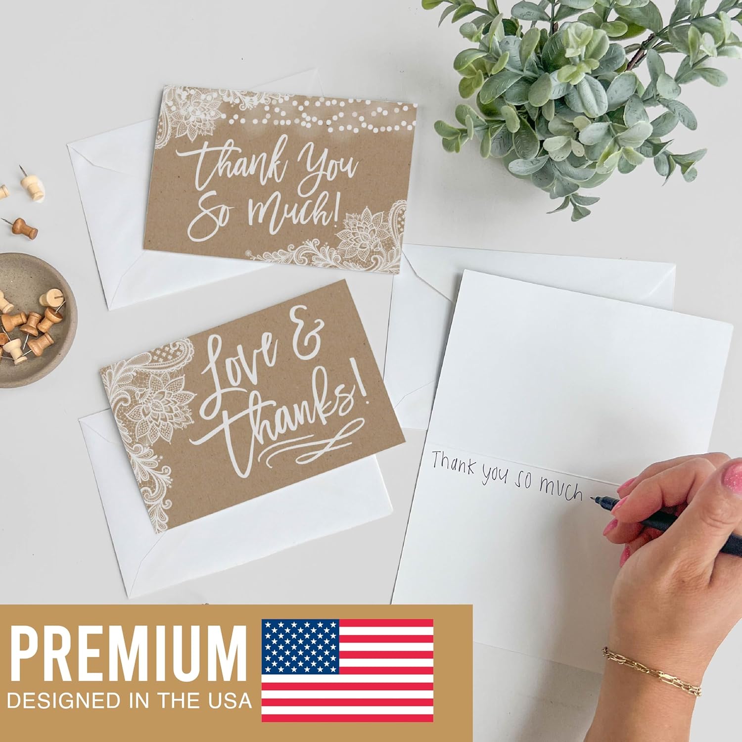 Hadley Designs 24 Rustic Kraft Greeting Cards