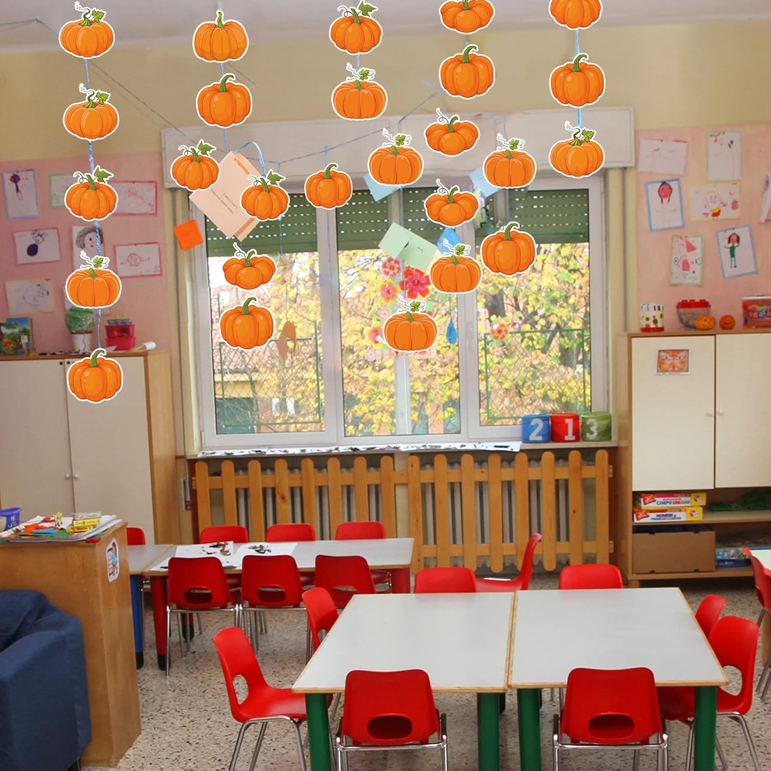 60 Piece Pumpkin Cutouts for Fall Bulletin Board Decor