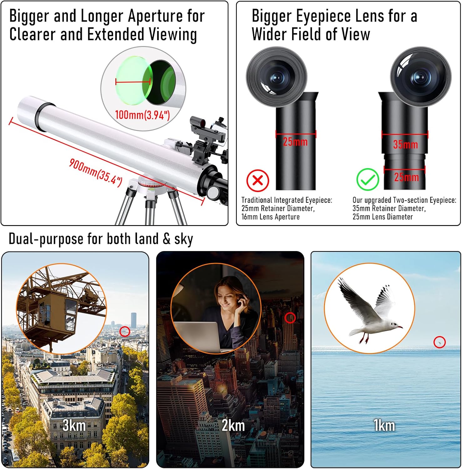 GALAEYES 100mm Aperture Telescope with StarFinding System for iOS and Android
