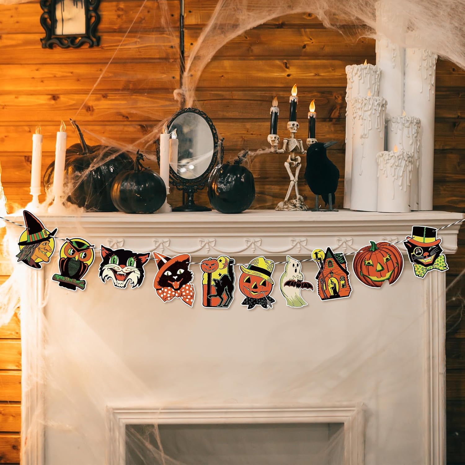 Vintage Halloween Banner with 10 Cute Designs