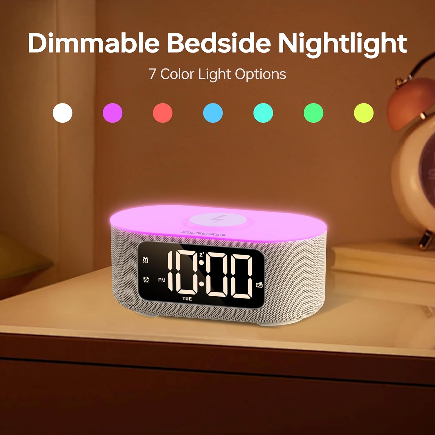 JALL Smart Alarm Clock with Bluetooth Speaker and Nightlight