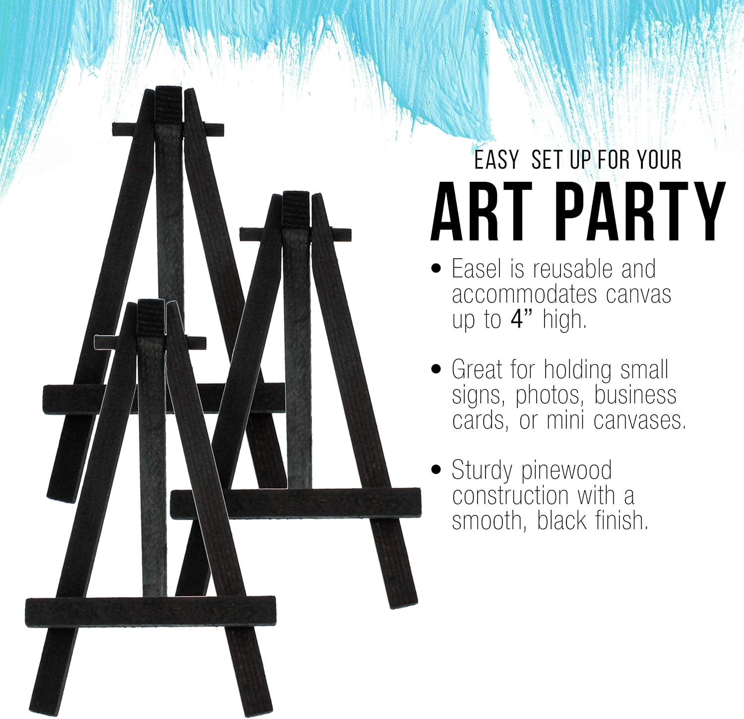US Art Supply 5 Mini Easel 6 Pack Black