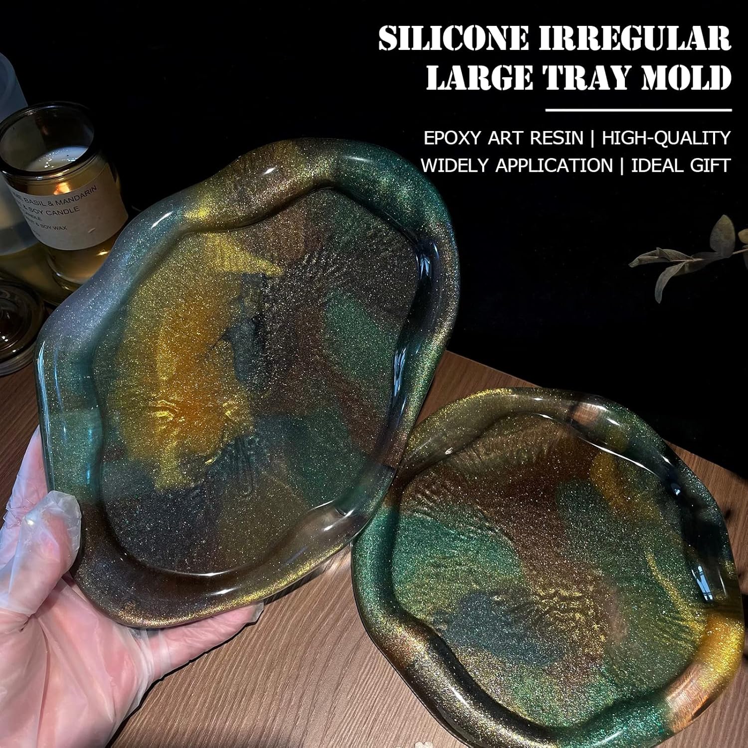 2PC Oval Round Silicone Mold for Resin Art Crafts