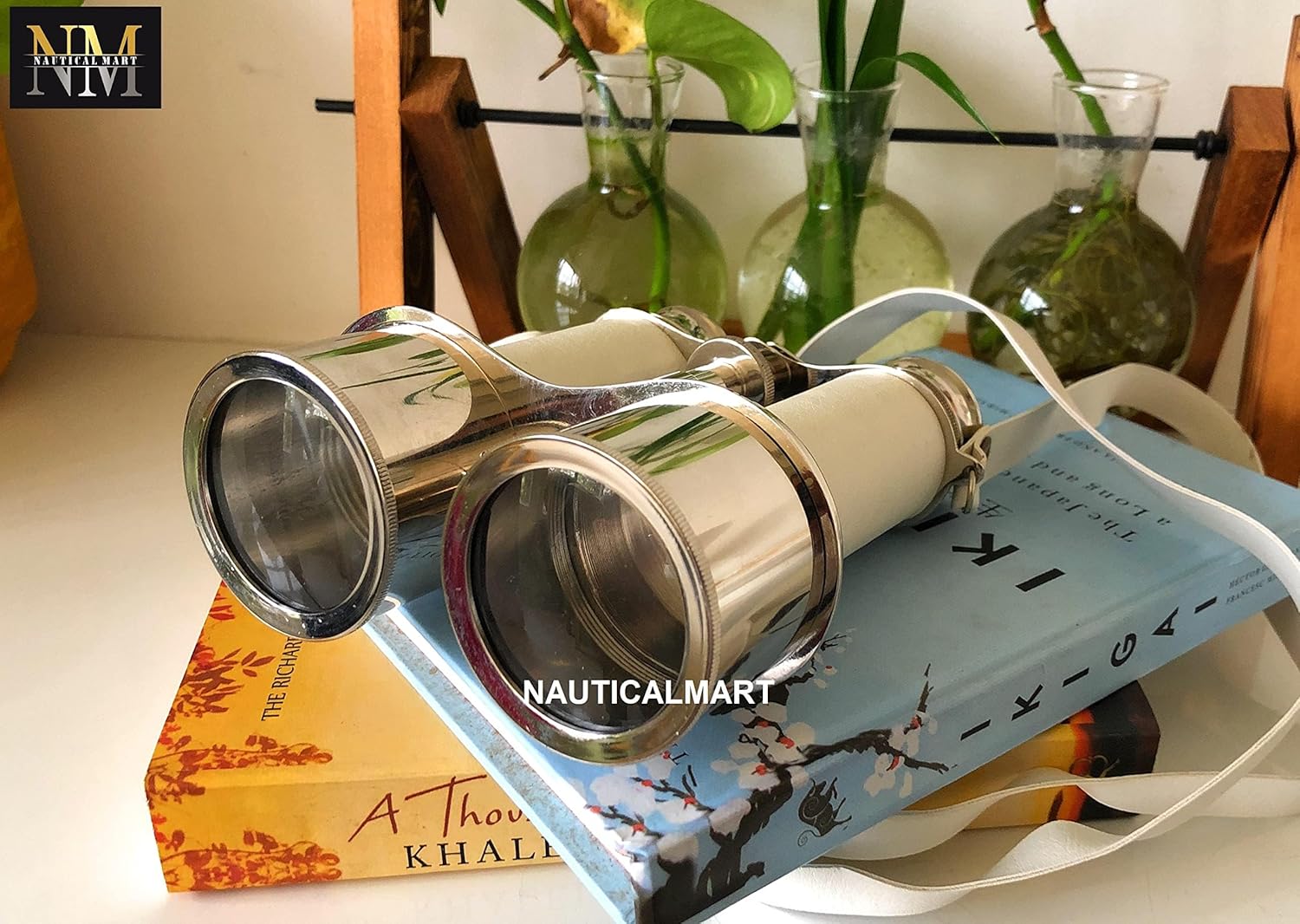 Nautical Chrome Binocular with Leather Case