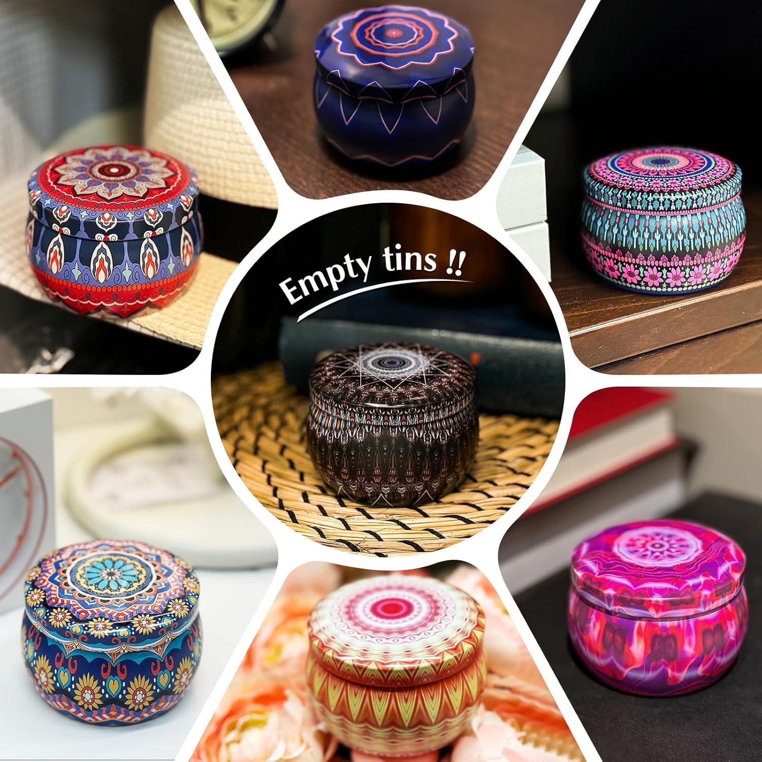 Domivirgo 24 Empty Candle Tins with Lids - Simple Candle Making Kit