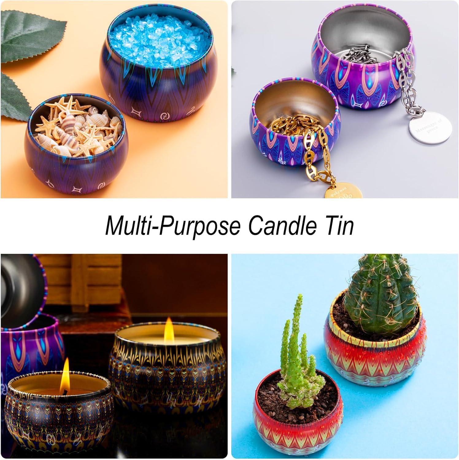 Arxinor 45 oz Candle Tins 28 Patterns 28 Pcs