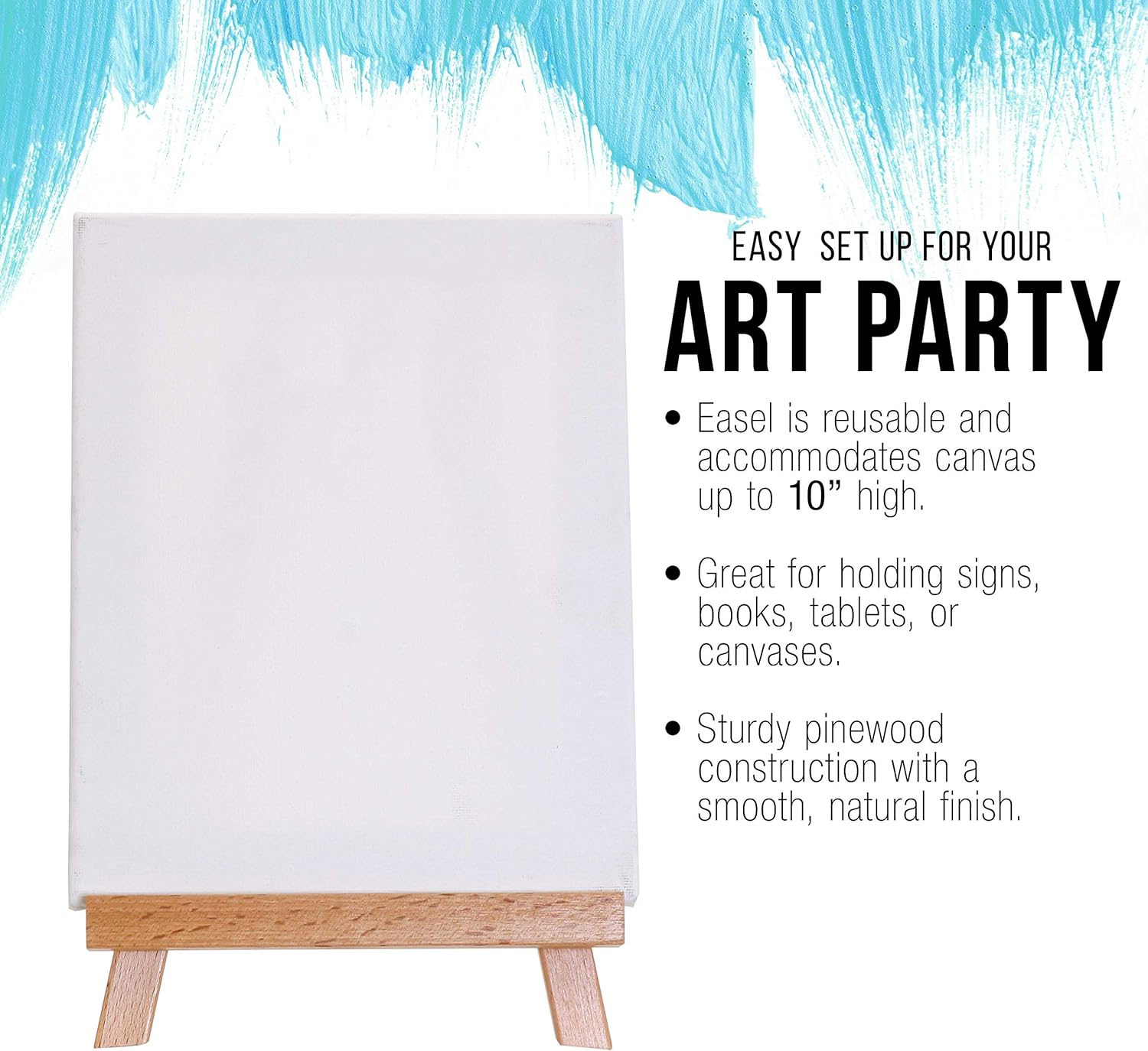 US Art Supply 8x8 Stretched Canvas Easel Kit 6 Pack