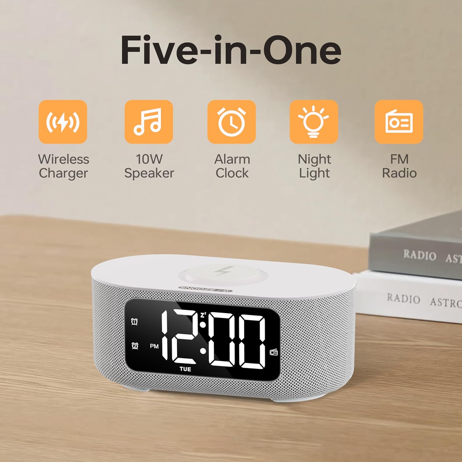 JALL Smart Alarm Clock with Bluetooth Speaker and Nightlight