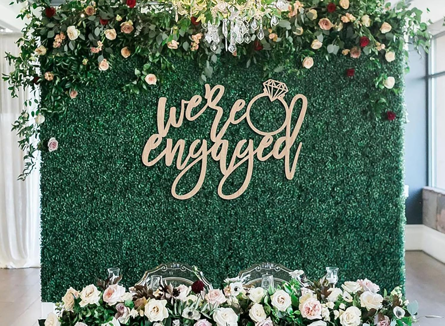 Were Engaged Wooden Sign for Engagement Party Decor