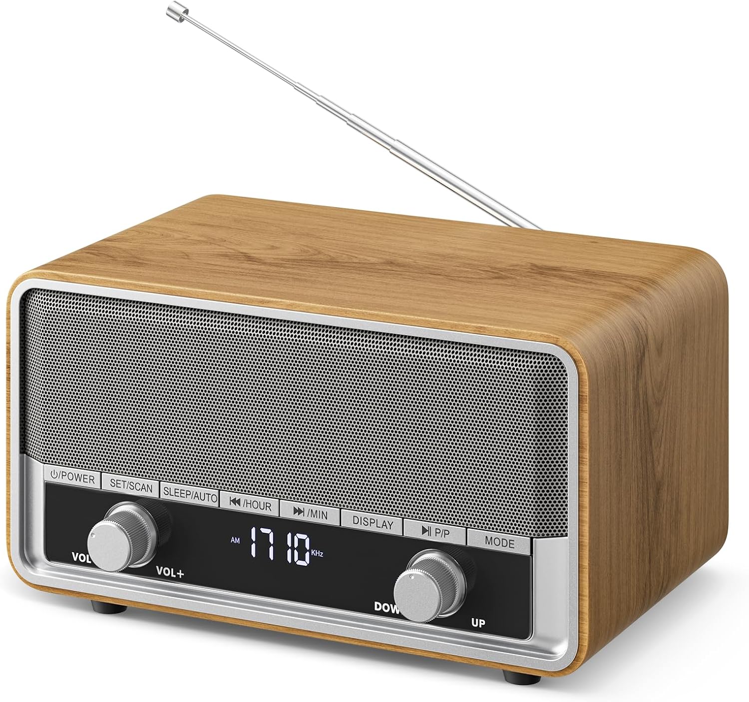 Audiocrazy AM FM Digital Clock Radio with LCD Display and Bluetooth