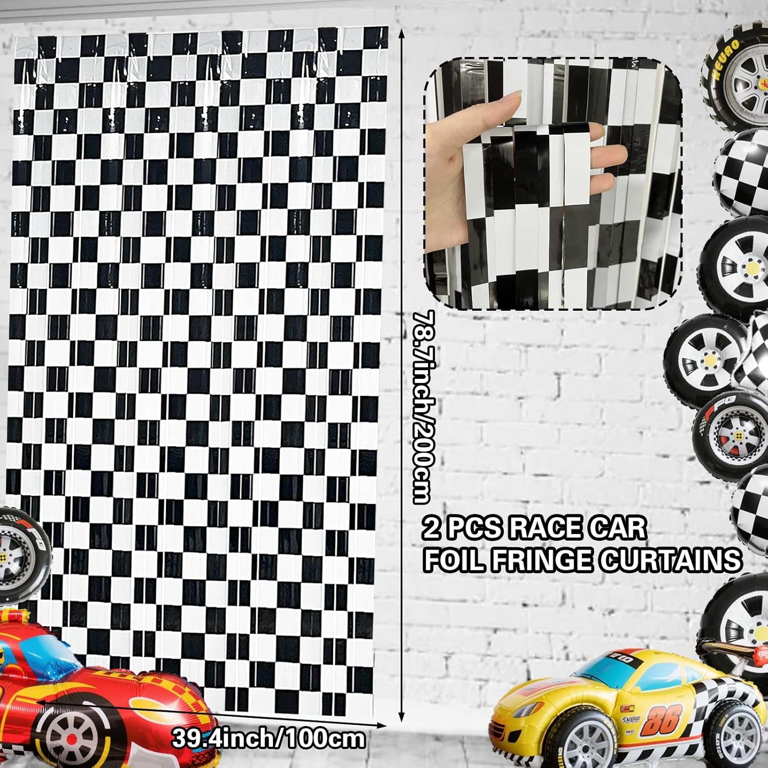 2 Race Car Backdrops for Birthday Parties and Photo Props