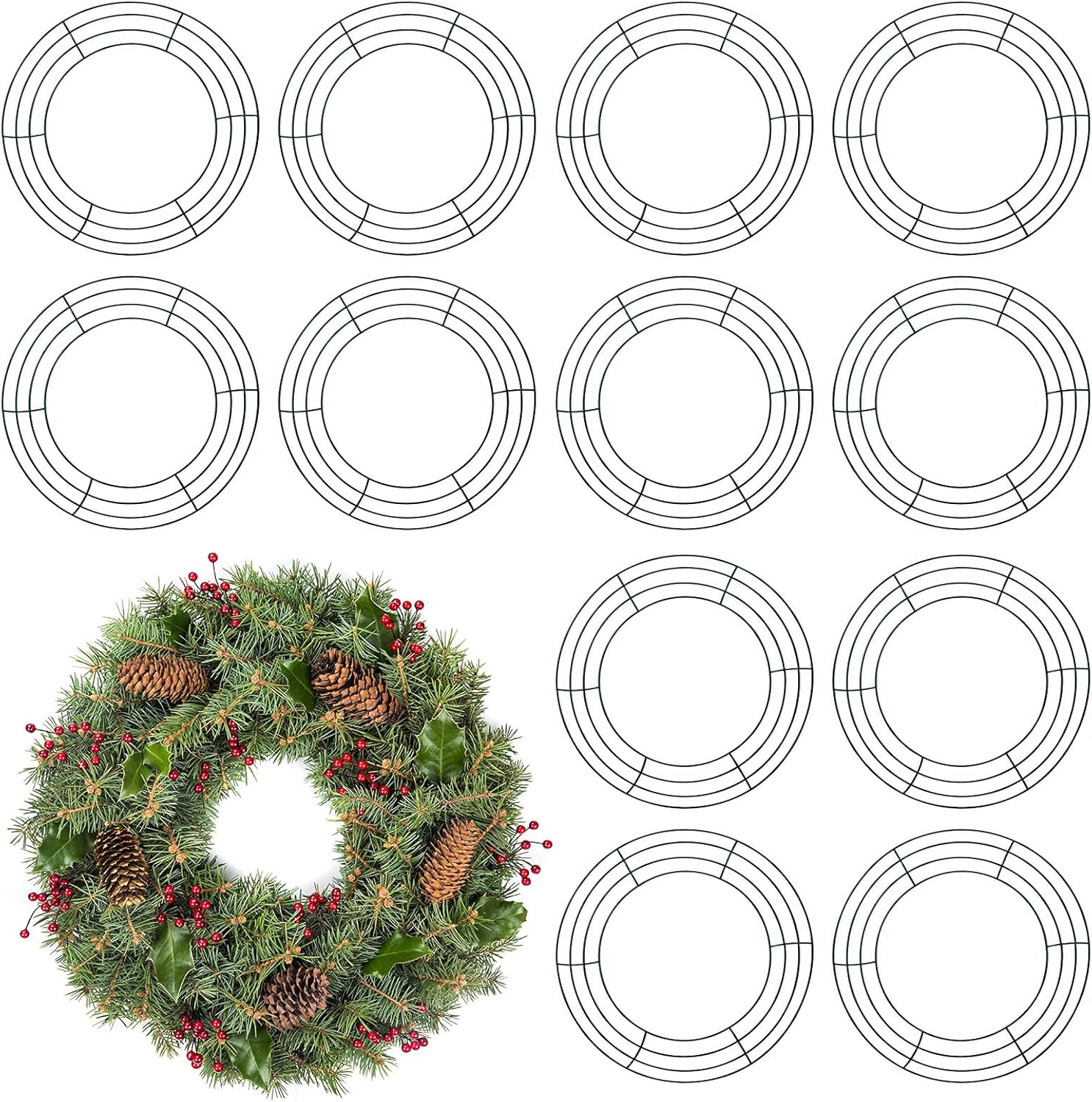 Patelai 12-Piece Metal Wreath Frame for Decor