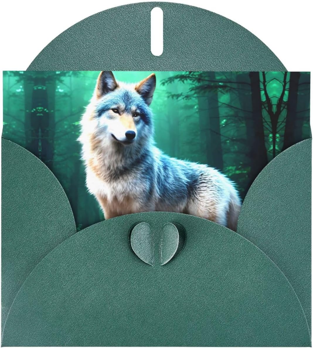 Dark Green Greeting Card with Envelope for Holidays