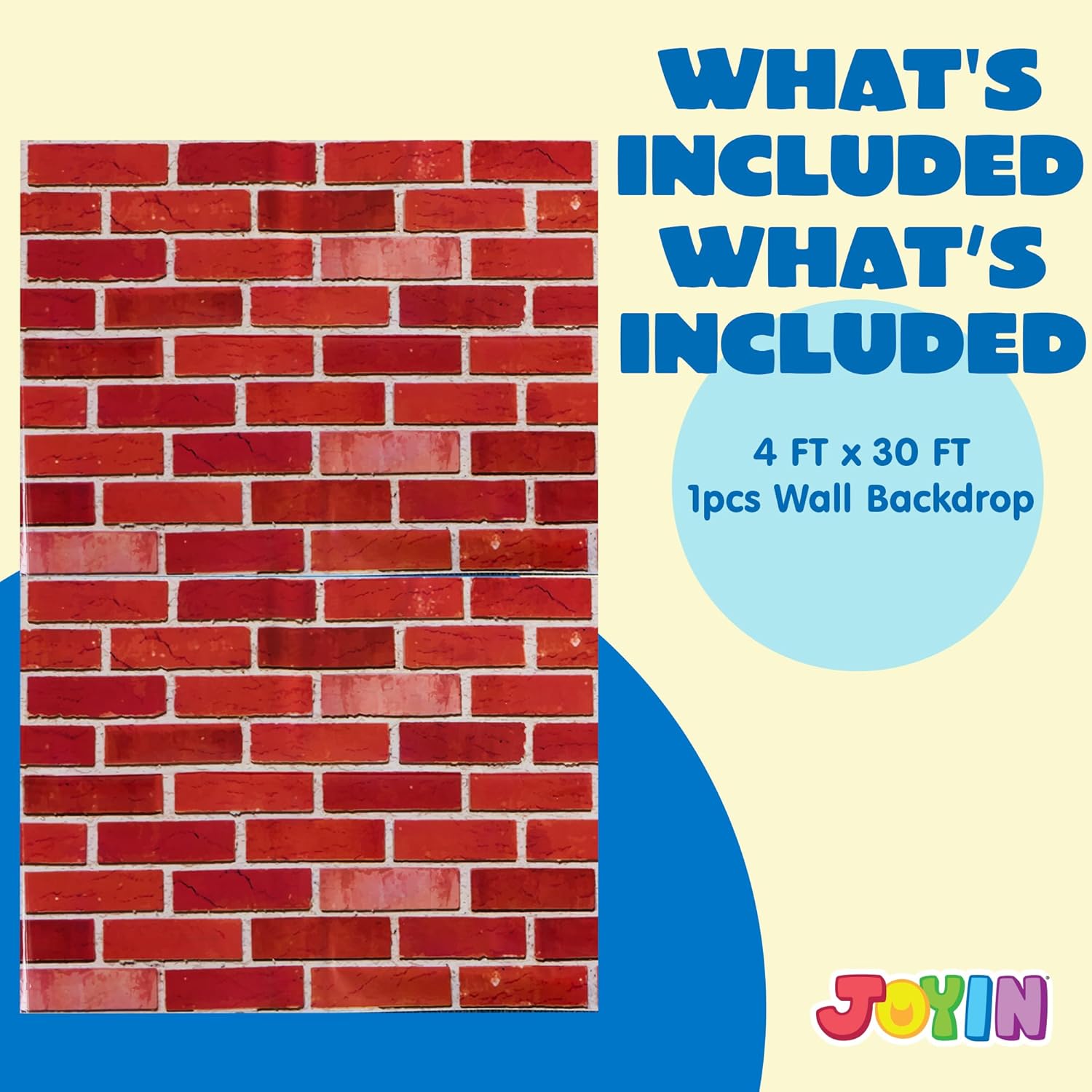 JOYIN Brick Wall Backdrop 4FT by 30FT Birthday Party Decorations