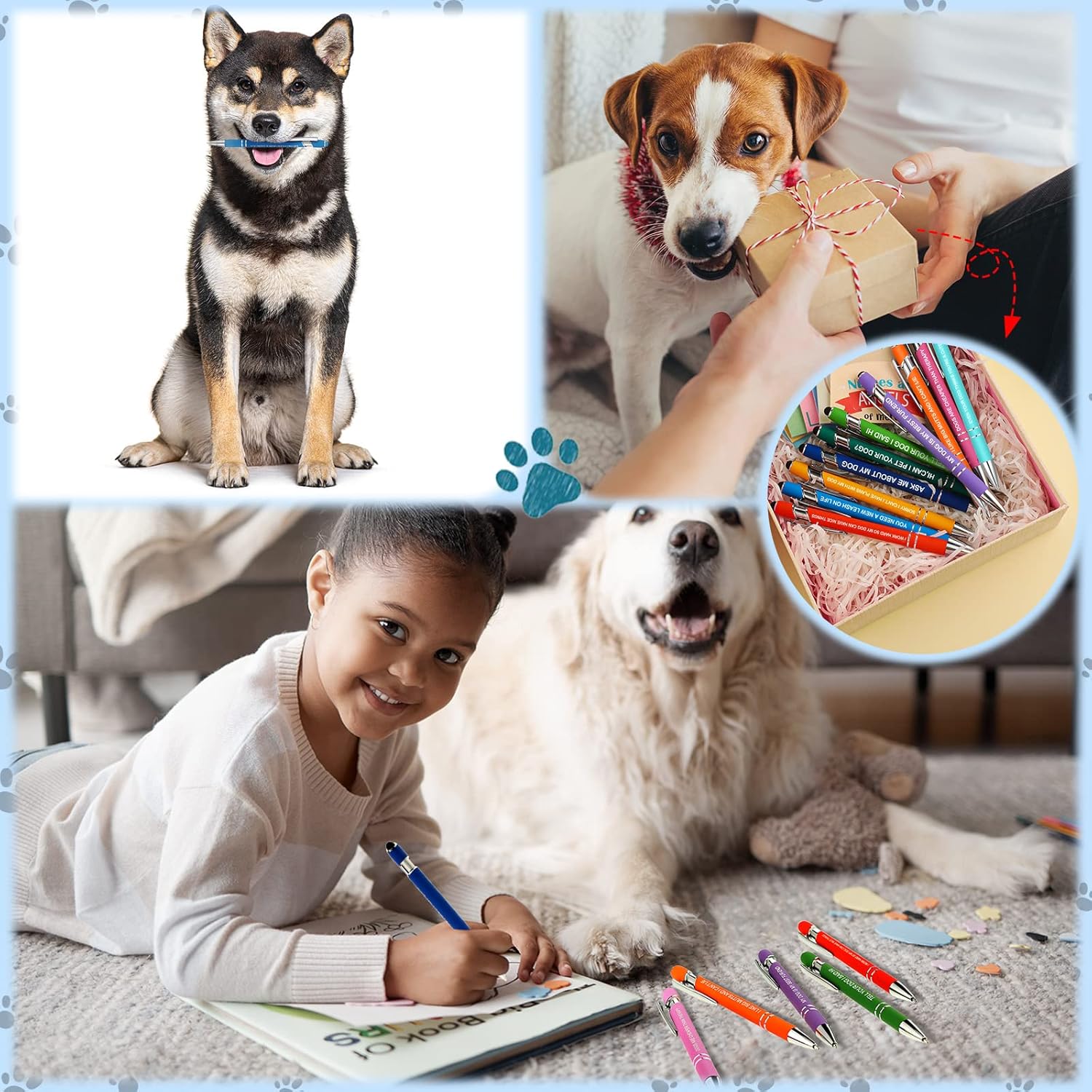 Woanger 20Pc Funny Dog Pens Graduation Gift for Students Teachers