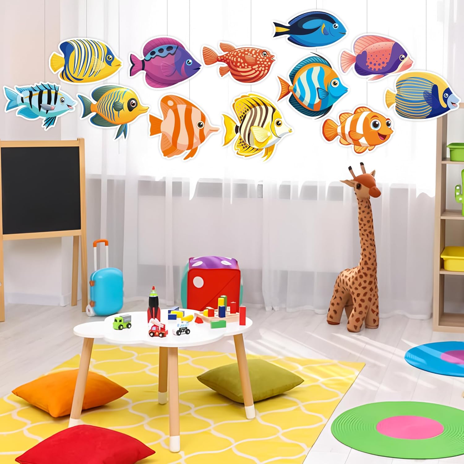 60PCS Tropical Fish Cutouts for Classroom Decorations