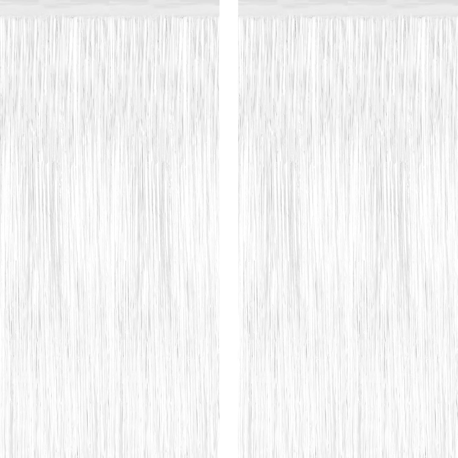 2 Pack Tinsel Backdrop White Party Decor