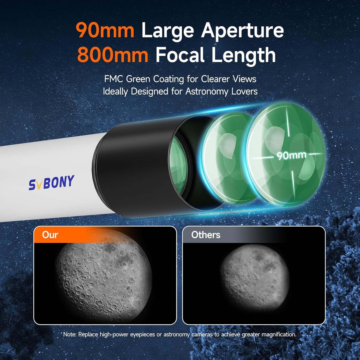 SVBONY SV520 High-Powered Refractor Telescope Kit for Beginners