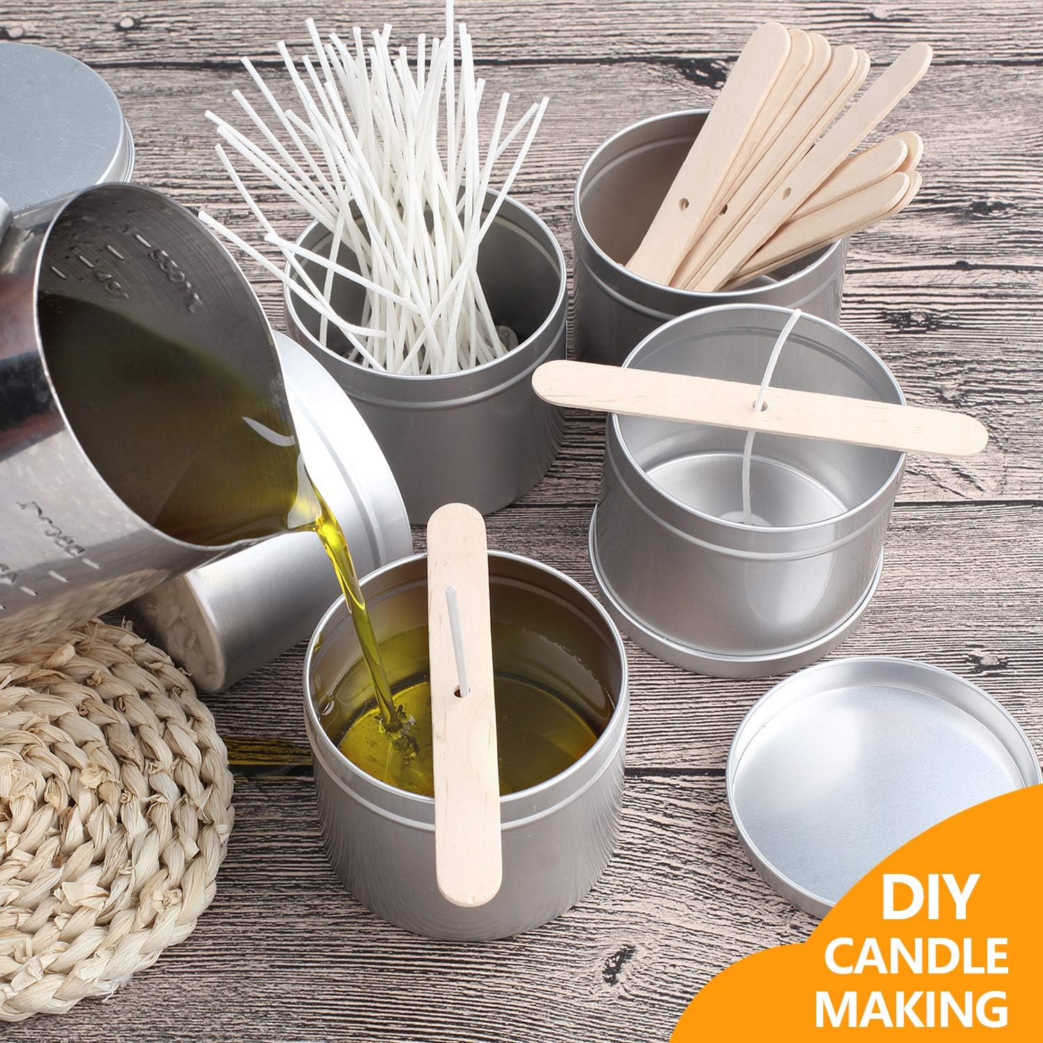 DINGPAI 27pcs Candle Tins 2oz Metal Containers