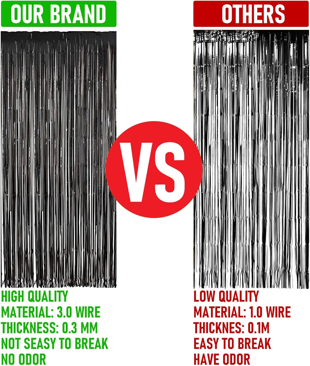 Dazzle Bright 2 Pack Black Backdrop Curtains