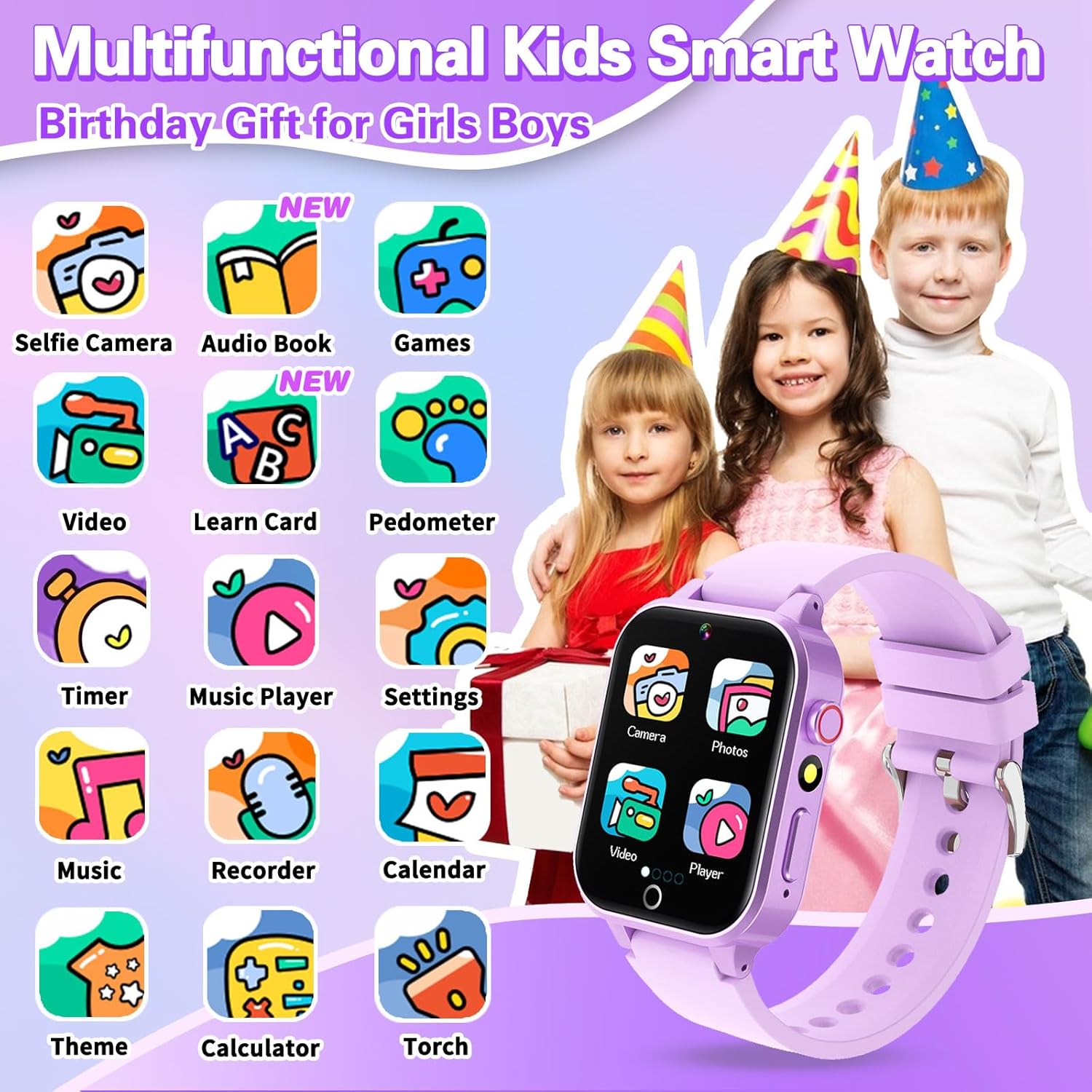 Vakzovy Kids Smart Watch with HD Camera and 26 Games