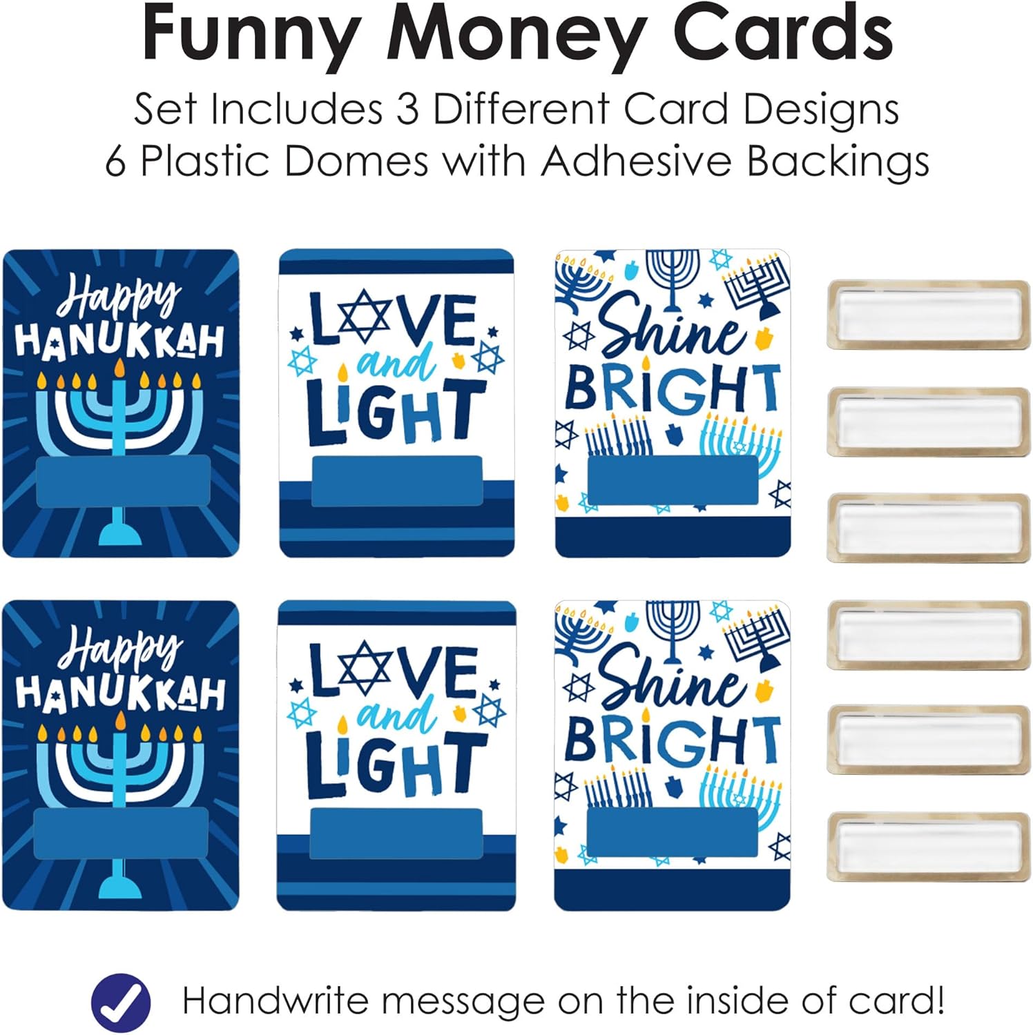 Big Dot of Happiness Hanukkah Menorah Money Holder Gift Set of 6