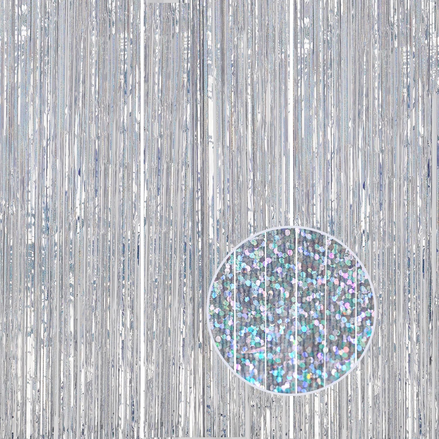 3 Pack Foil Fringe Backdrop for Party Decor