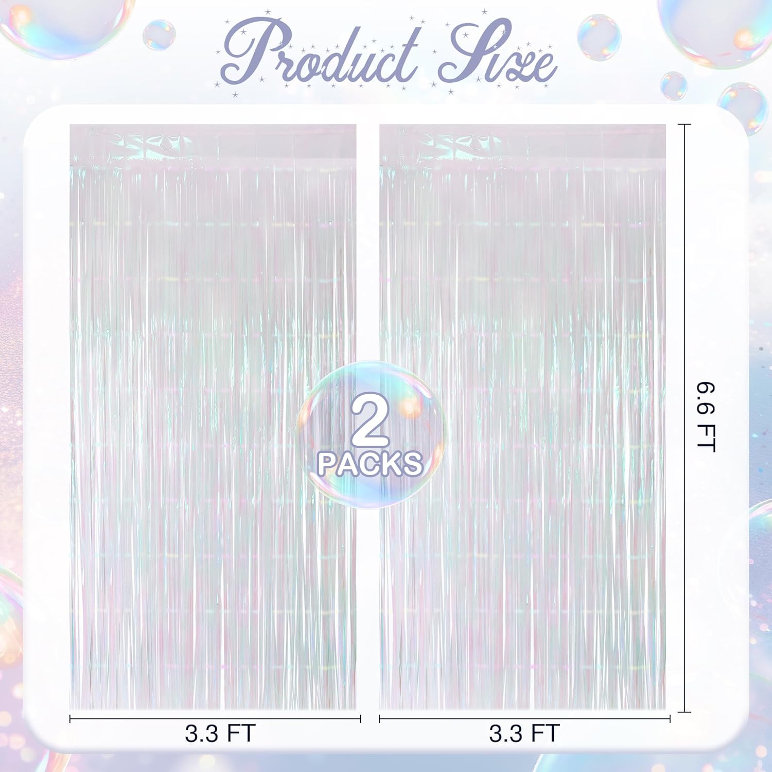 2 Pack White Iridescent Streamers Backdrop