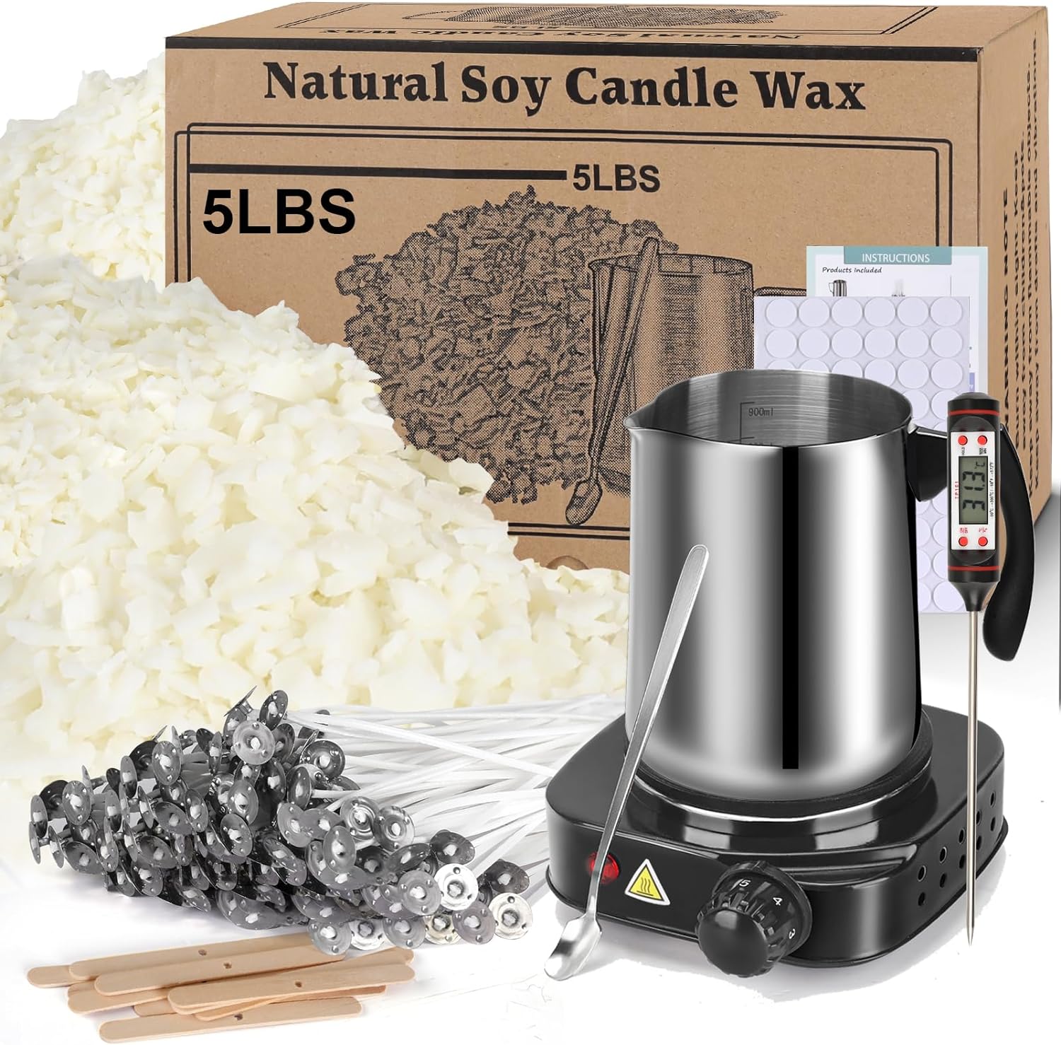 Haccah Soy Wax Candle Making Kit with Melter