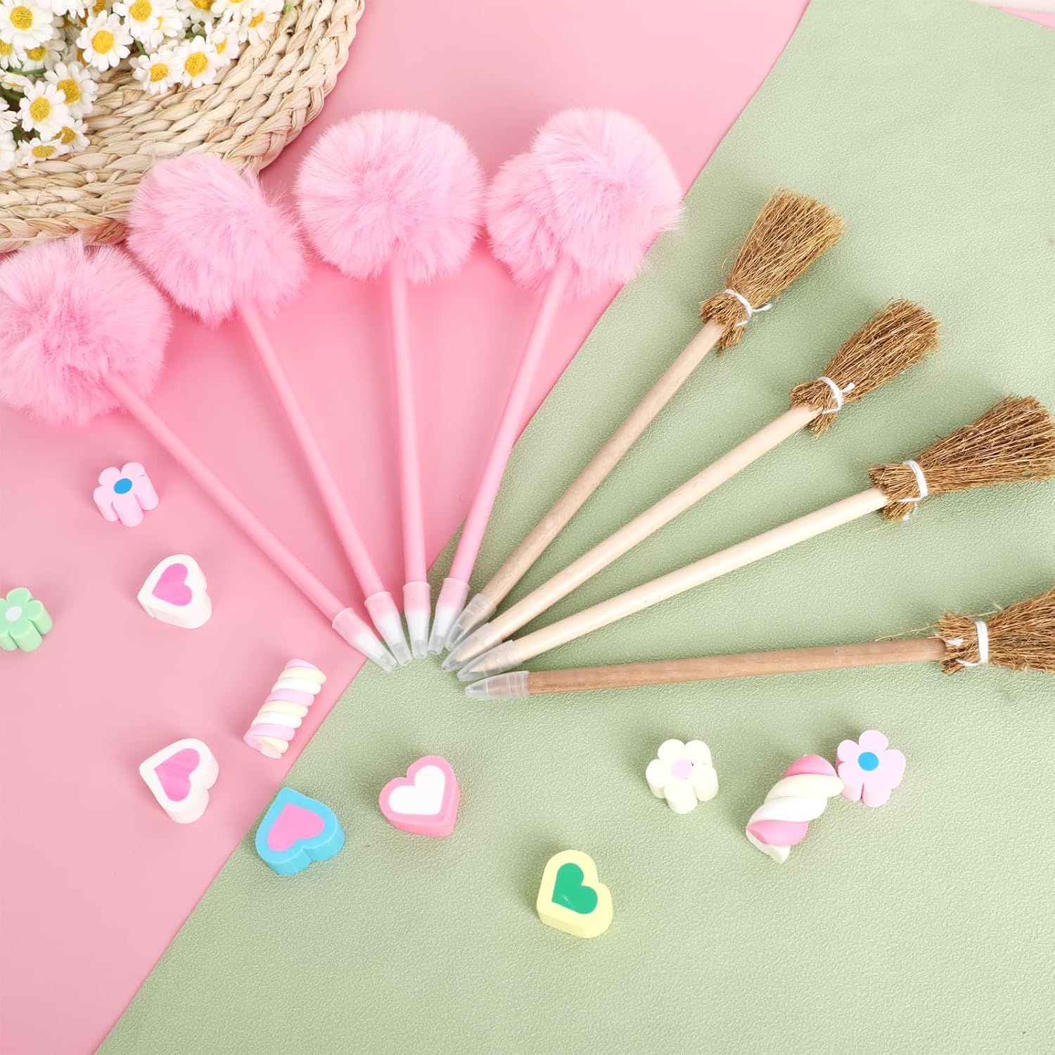 24 Pack Wicked Party Broom Pens for Halloween