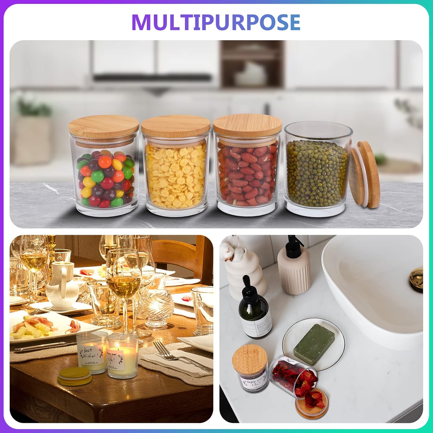 20 Piece Candle Jar Set with Lids and Labels