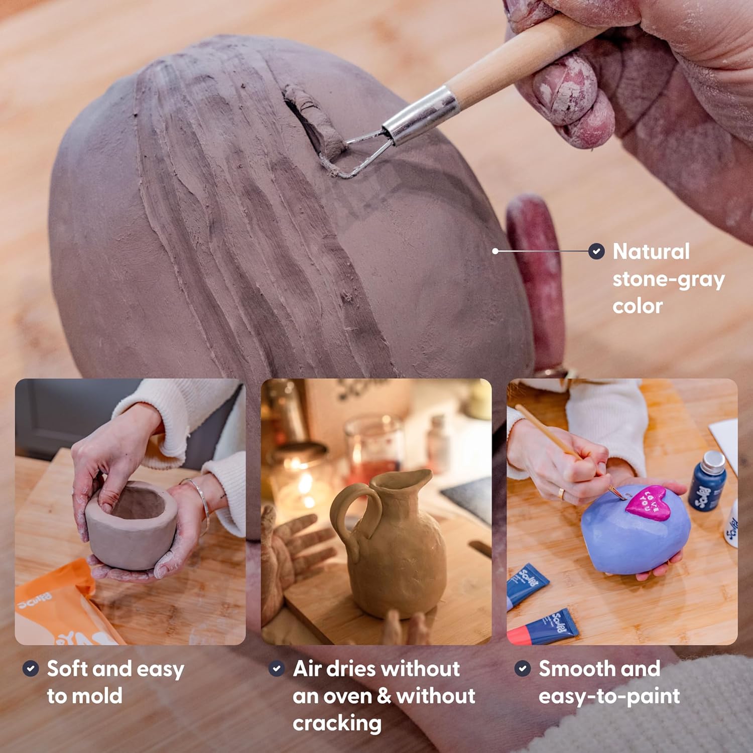 Sculpd Air Dry Clay - 22lbs Premium Sculpting Clay