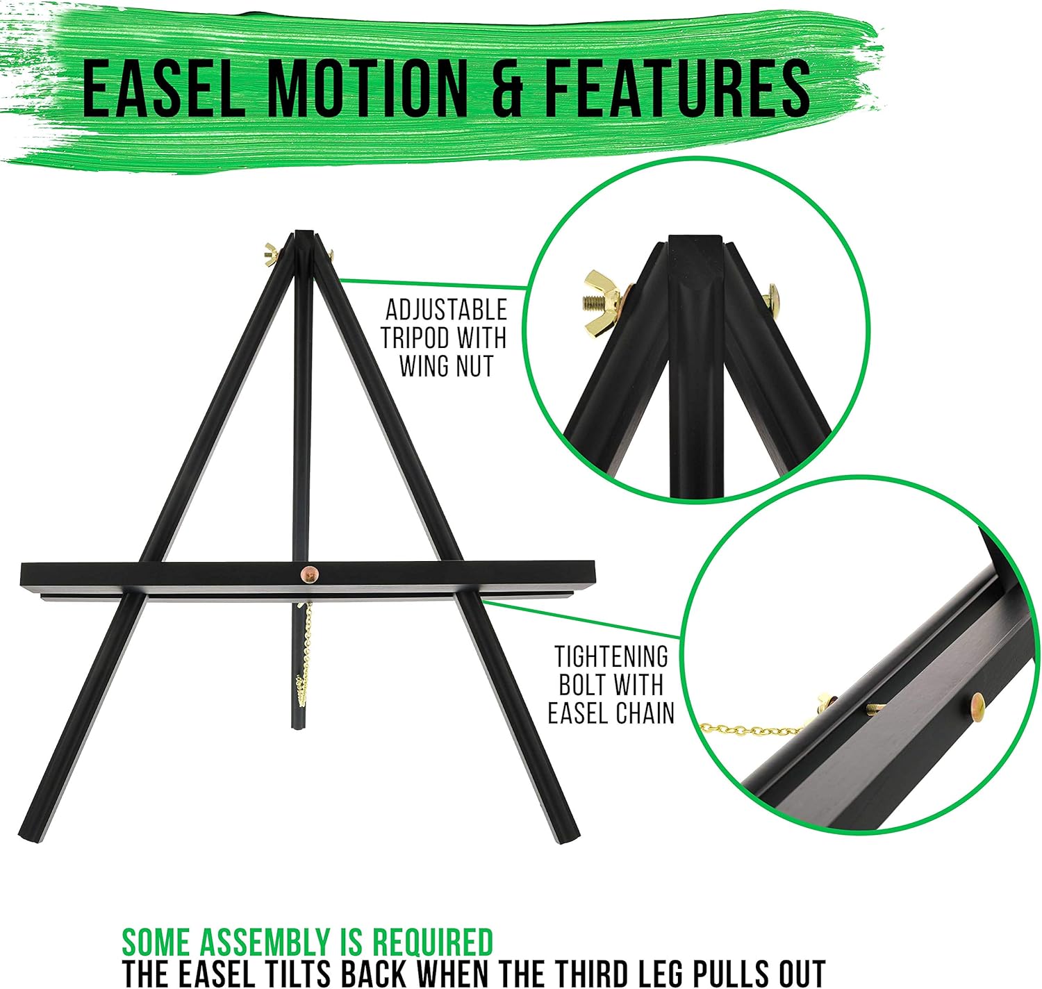 US Art Supply 20 inch Black Wood Easel 2 Pack
